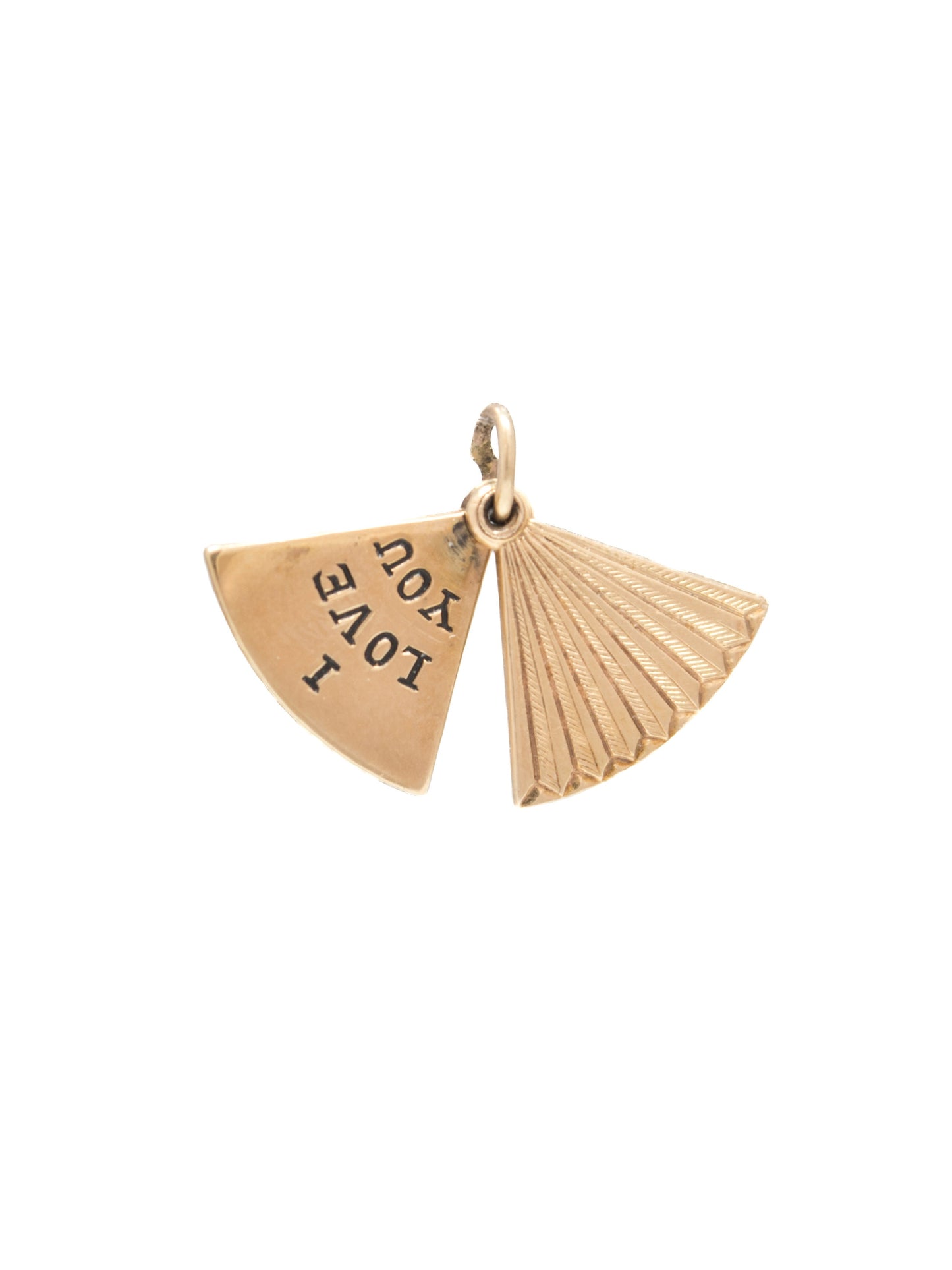 Vintage 14K Gold “I Love You” Fan Charm