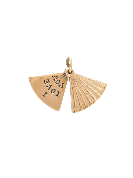 Vintage 14K Gold “I Love You” Fan Charm