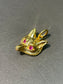 Antique 14K Yellow Gold Ruby Fox Charm