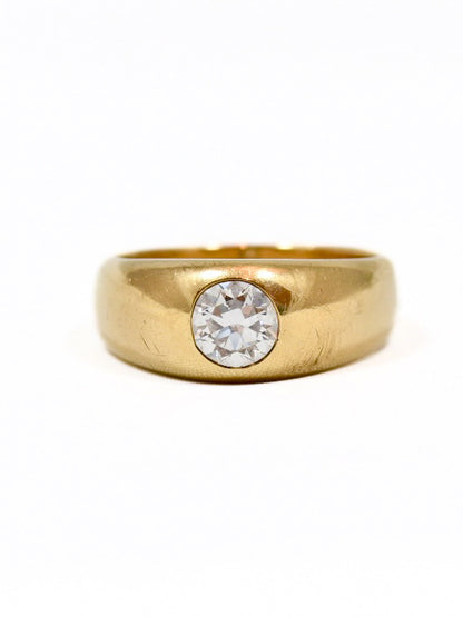 Antique 14K Yellow Gold 0.75 CTW Diamond Gypsy Ring