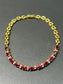 Vintage 18K Gold Natural Ruby Diamond Chain Bracelet