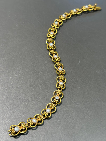 新艺术风格 14K 金天然珍珠手链