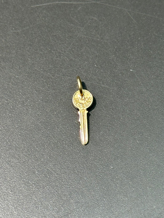 Vintage 14K Gold Key to “Success” and “Love” Charm