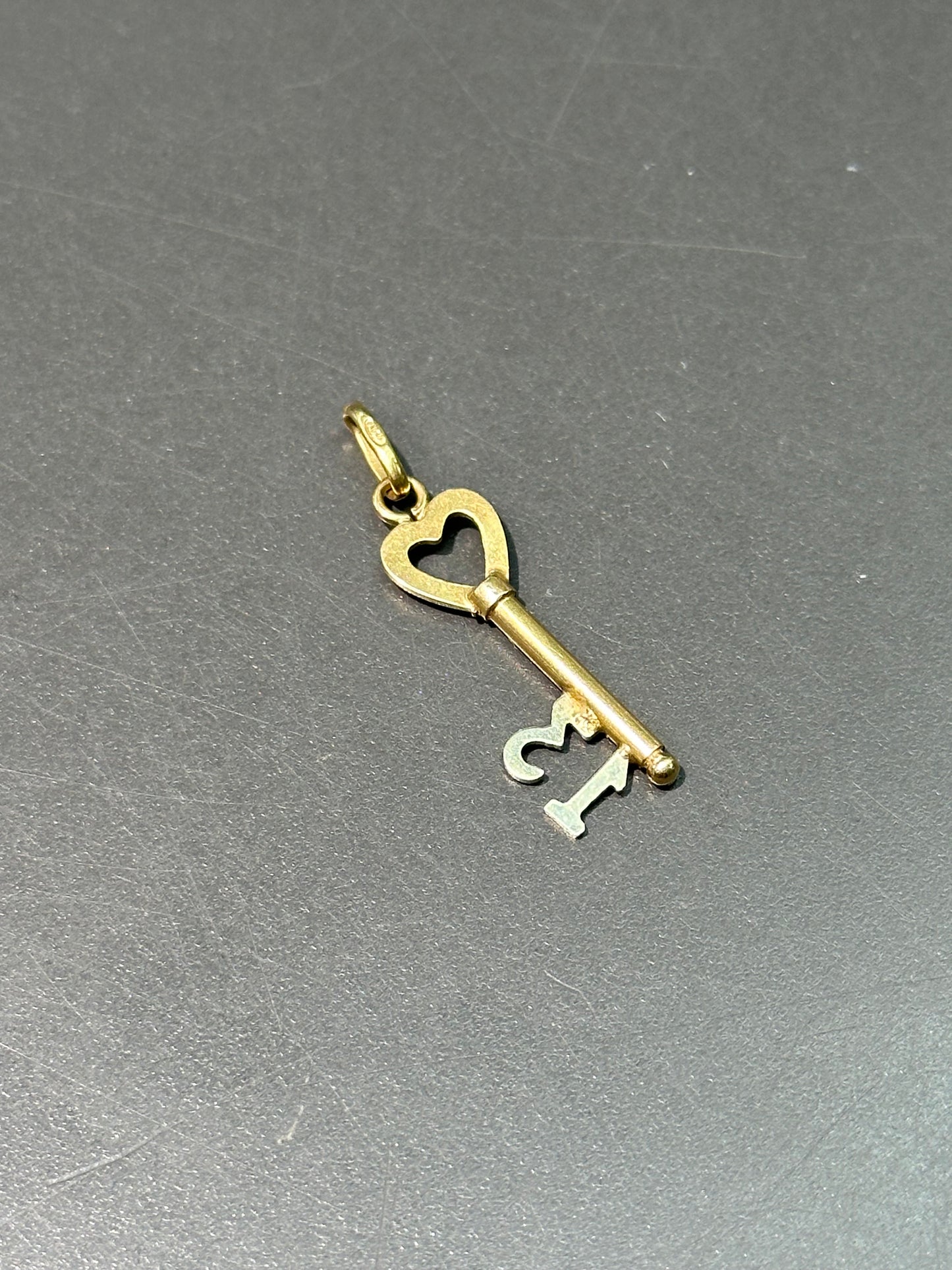 Vintage 18K Gold “13” Key Charm