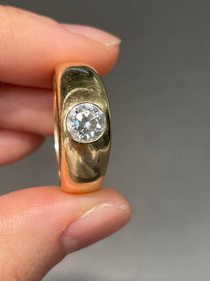 Antique 14K Yellow Gold 0.75 CTW Diamond Gypsy Ring