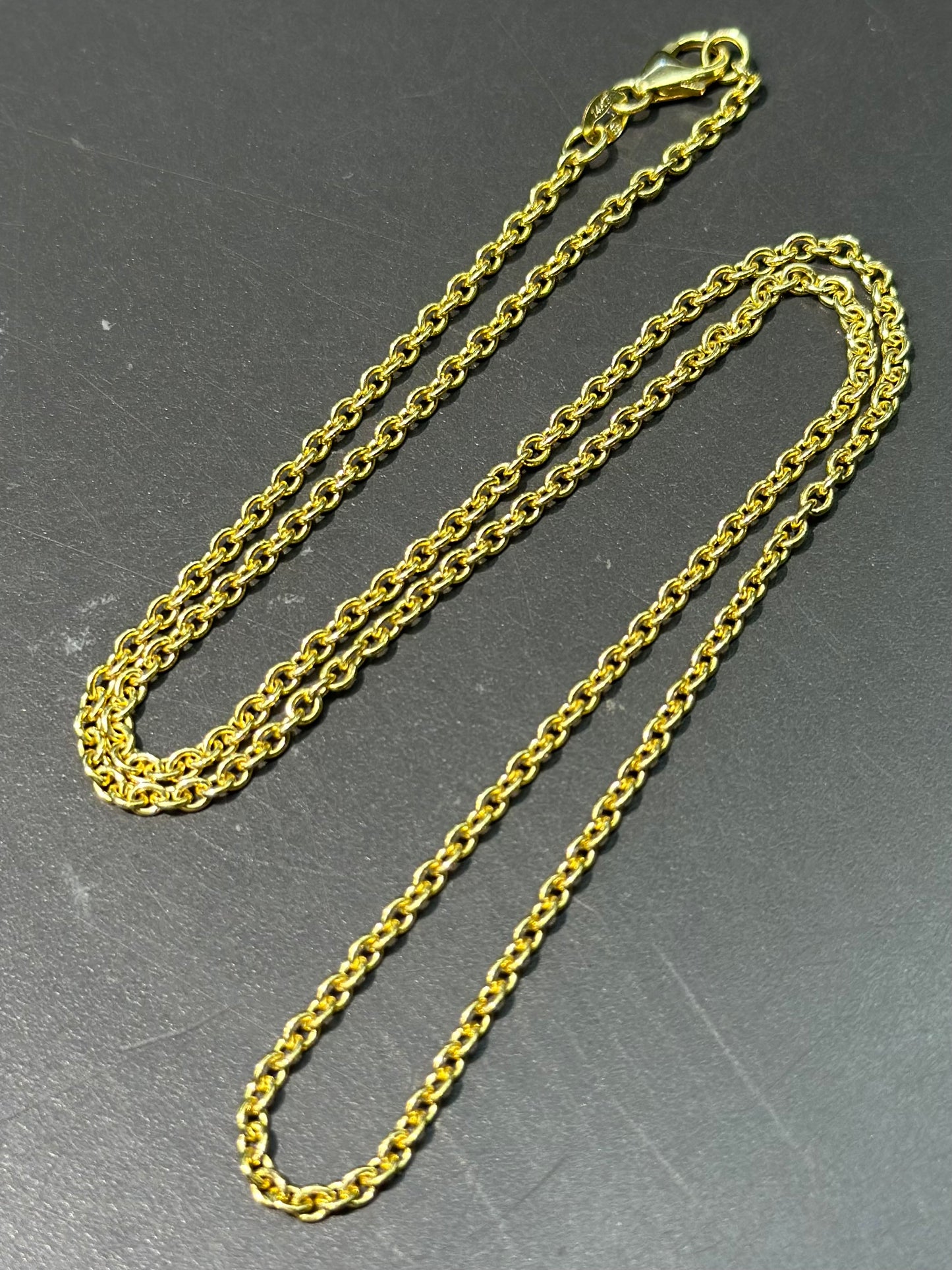 14K Gold Oval Link Chain Necklace 18.0 inch