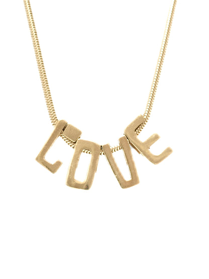 Vintage 14K Gold “LOVE” Slide Charm Necklace