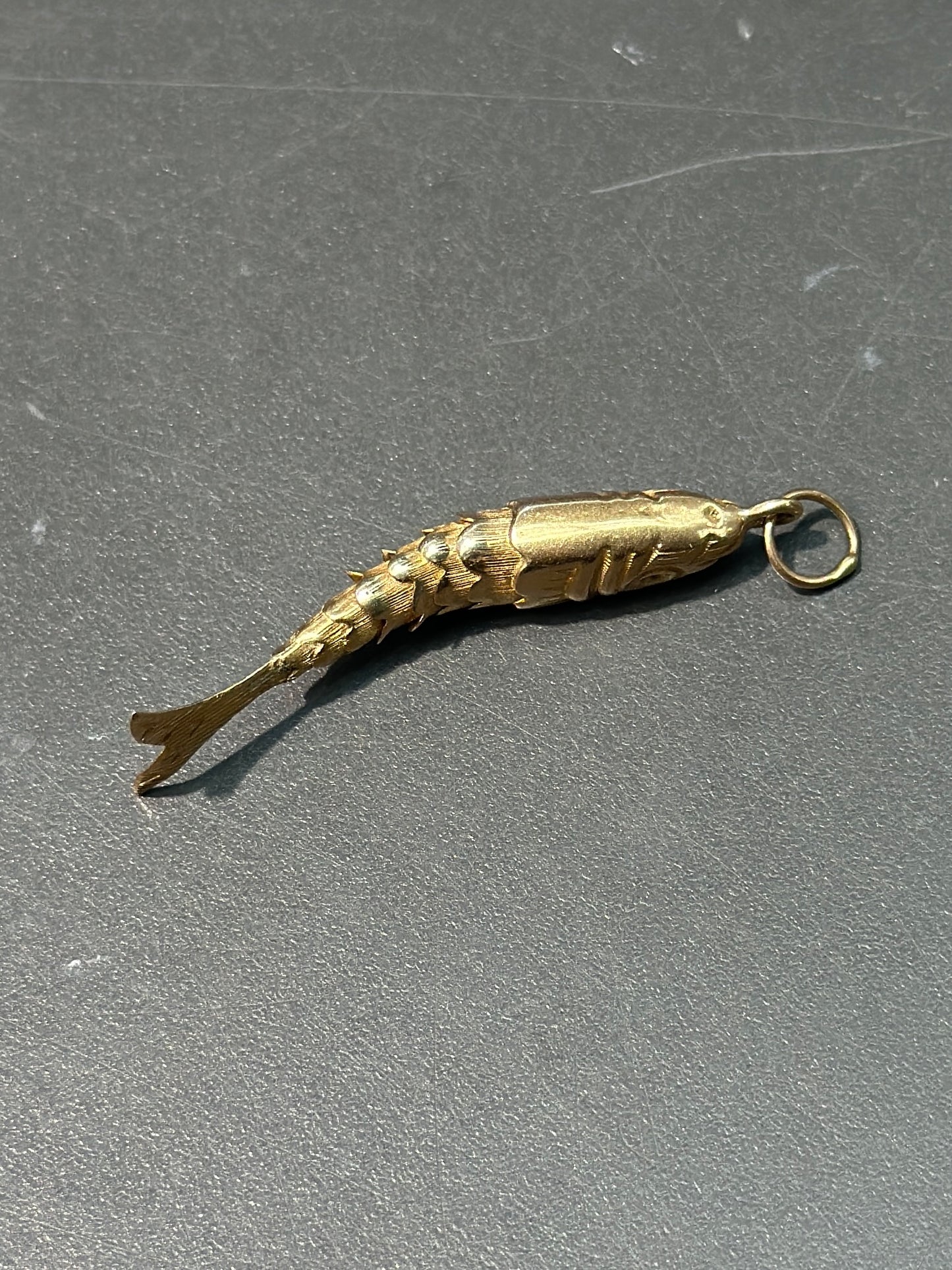 Vintage 18K Gold Articulated Fish Charm