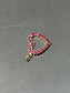 14K Gold Ruby Open Heart Charm