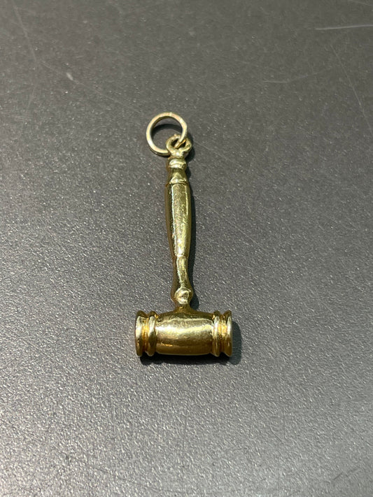 Vintage 14K Yellow Gold Solid Gavel Charm