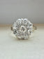 Antique 14K Gold Old Mine Cut Diamond Cluster Ring SZ 6.5