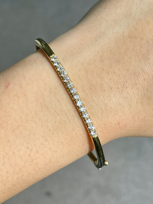 14K Gold 0.98 CTW Diamond Bangle Bracelet