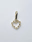 Vintage 18K Gold Diamond Open Heart Pendant