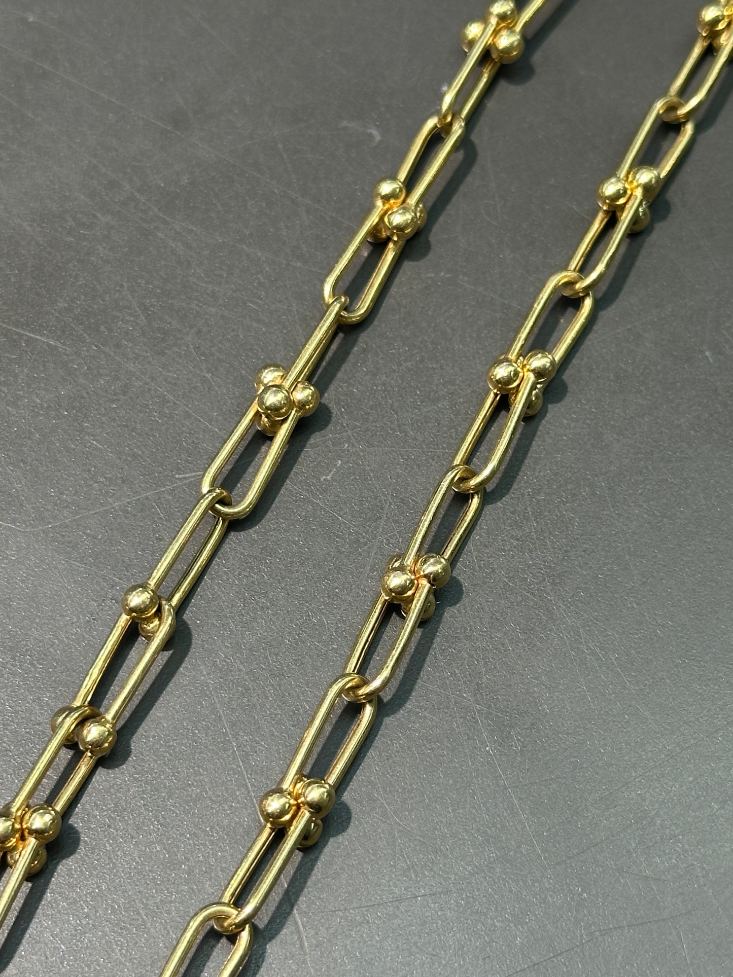 14K Yellow Gold Semi-Hollow Hardware Chain Necklace