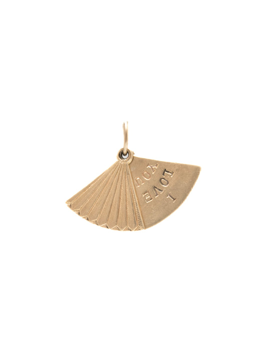 Vintage 14K Gold “I Love You” Fan Charm
