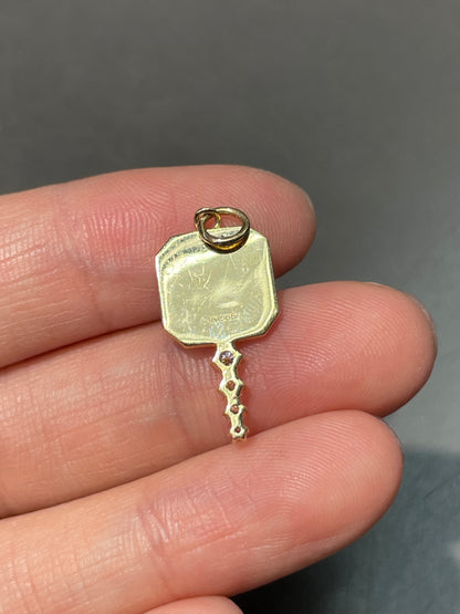14K Gold 0.15CTW Diamond Key Charm