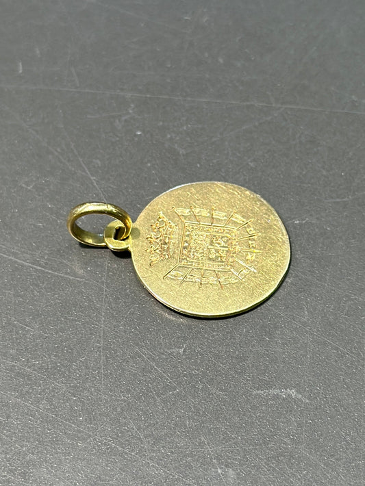 Vintage 14K Gold Intaglio St. James Cross Pendant