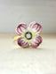 Art Nouveau 14K Gold Larter & Sons Enamel Flower Ring