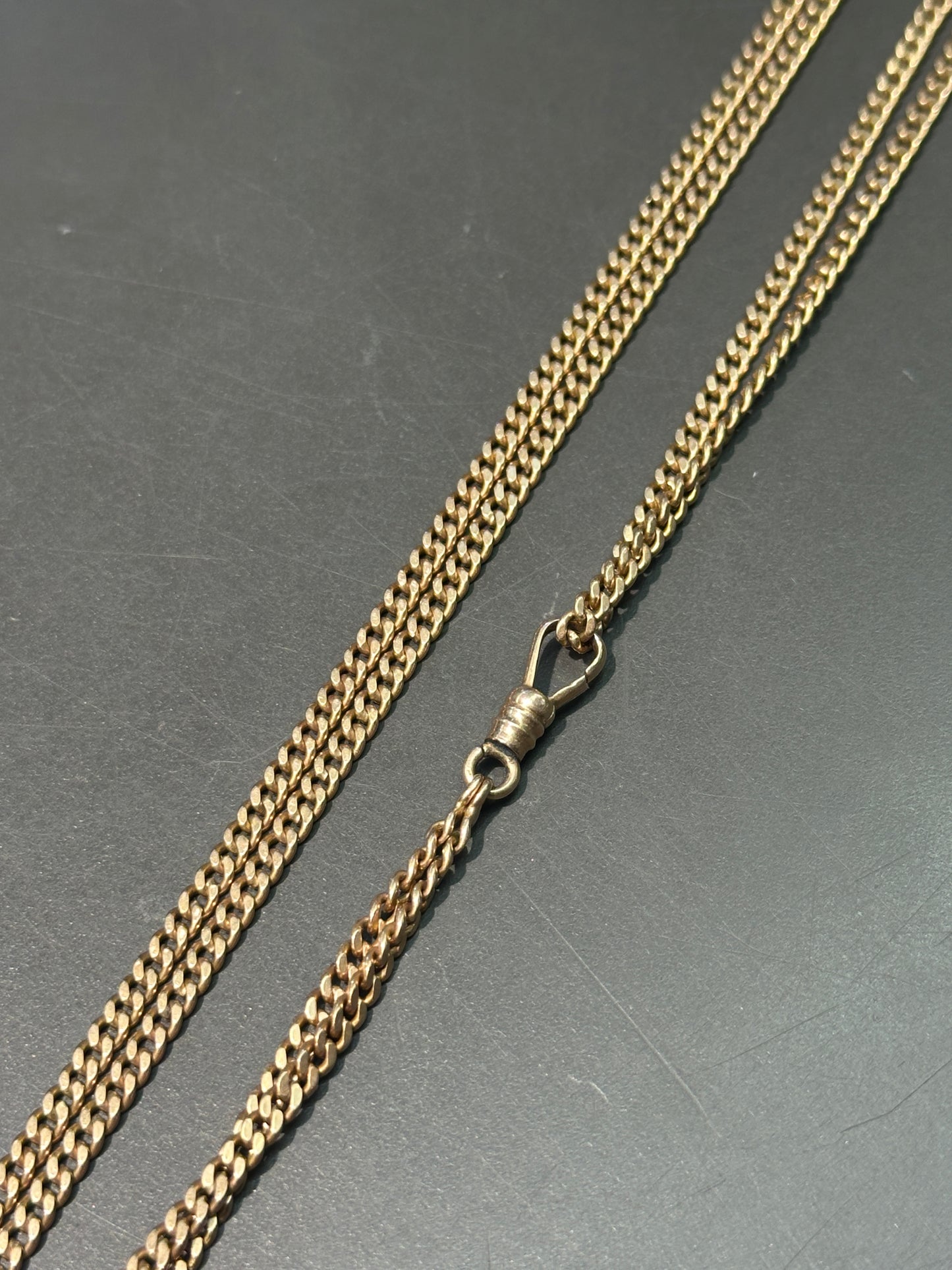 复古 14K 黄金链环 Longuard 表链项链