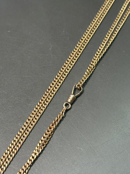 复古 14K 黄金链环 Longuard 表链项链
