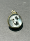 Antique 14K Gold Reverse Painted Essex Crystal Terrier Dog Pendant