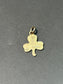 Vintage 14K Gold Green Enamel Three Clover Charm