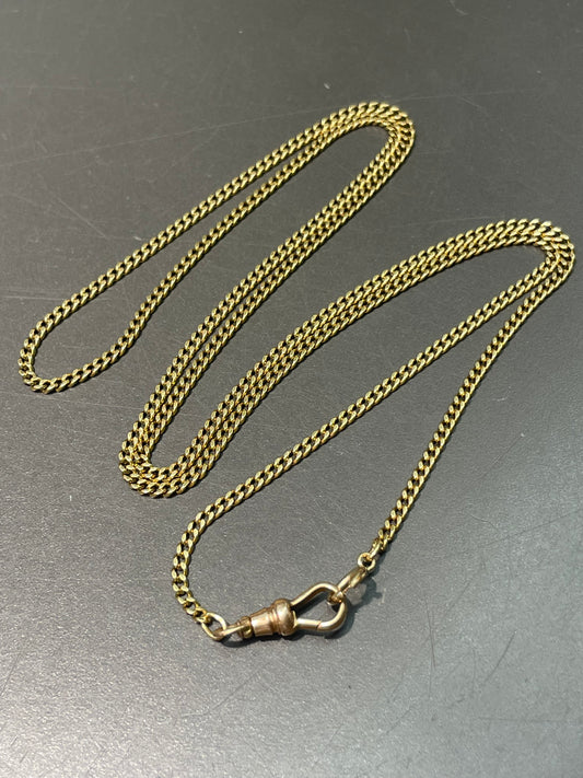 Vintage 18K Gold 2.0 mm Curb Link Watch Chain