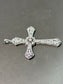 Art Deco Platinum Seed Pearl and Diamond Cross Pendant