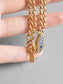 Antique French 18K Gold Sapphire Diamond Curb Link Bracelet