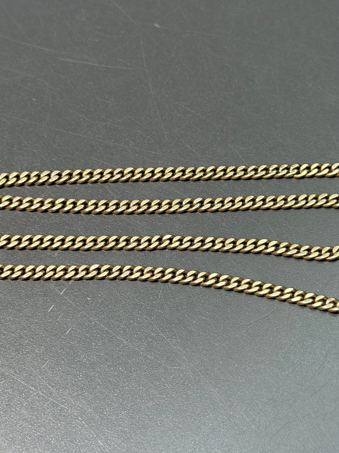 Art Deco 14K Gold Curb Link Watch Chain 16”