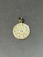 Antique 14K Gold Diamond Motif Circle Medallion Charm