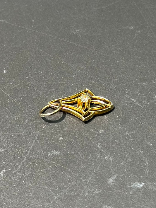 Vintage 14K Gold Diamond Motif Charm