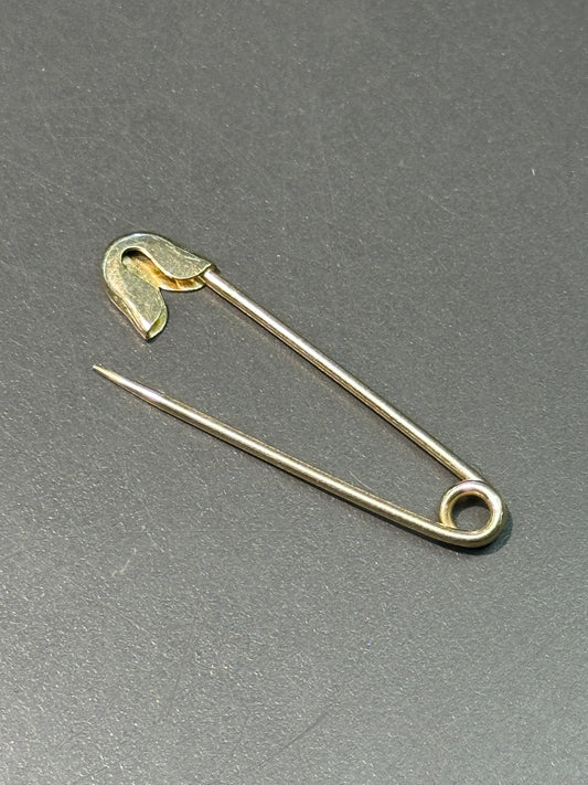 复古 14K 金安全别针