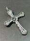 Art Deco Platinum Seed Pearl and Diamond Cross Pendant