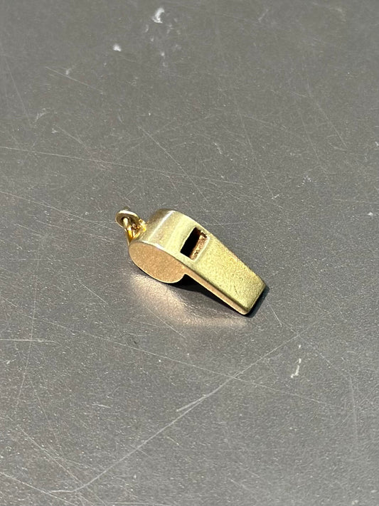 Vintage 14K Gold Mini Whistle Charm