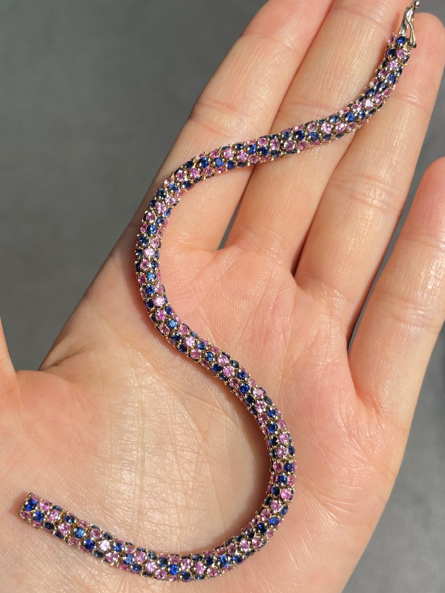 18K Gold Multi-Sapphire Bracelet