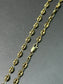 14K Gold Mini Hollow Puffy Mariner Chain Necklace