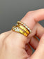 Tiffany & Co. 18K Gold Woven Diamond Ring Band SZ 7.25