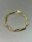 14K Gold Hollow Paper Clip Chain Bracelet