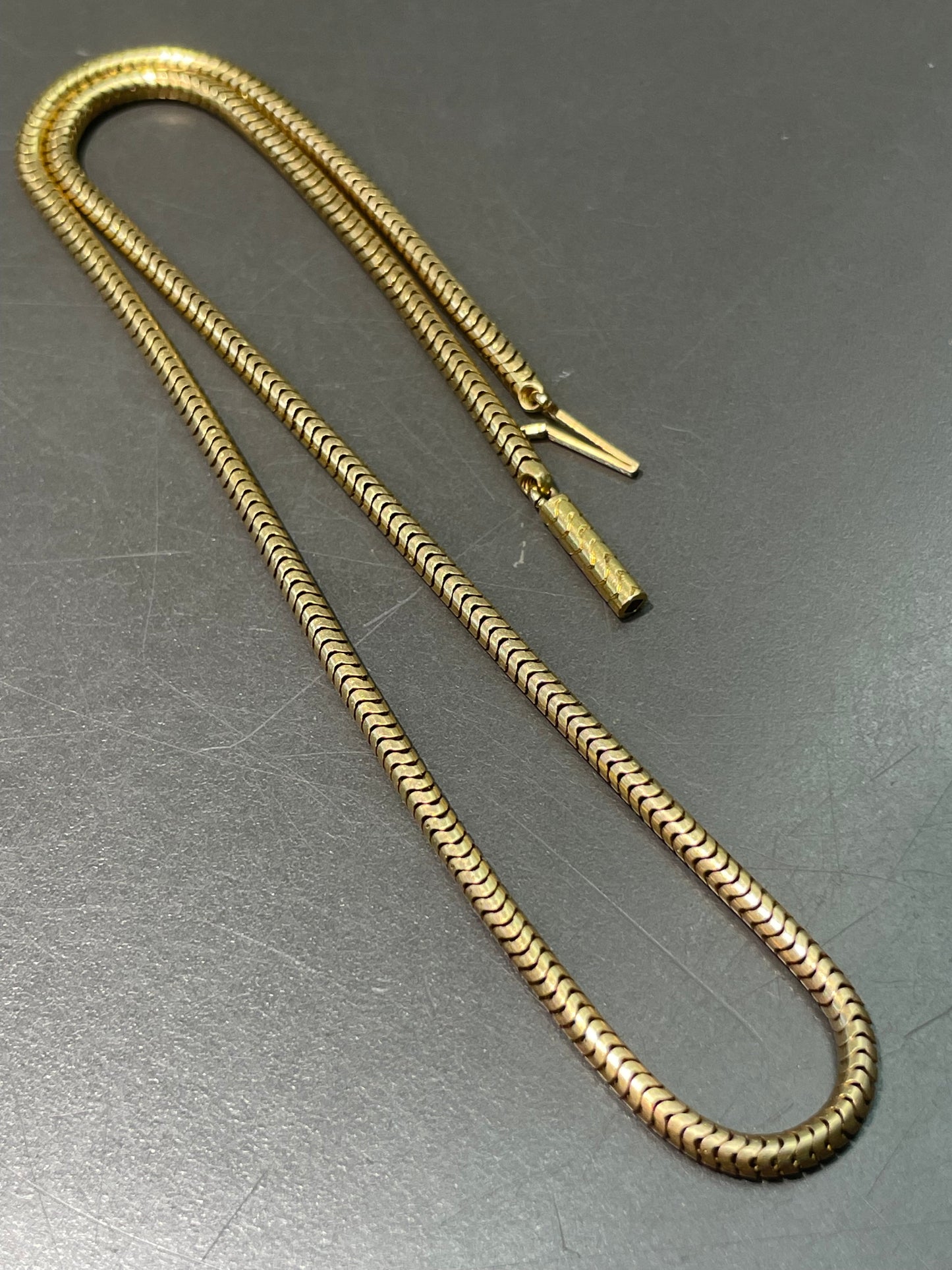 Antique Victorian 14K Yellow Gold Snake Chain Necklace 15.25 inches