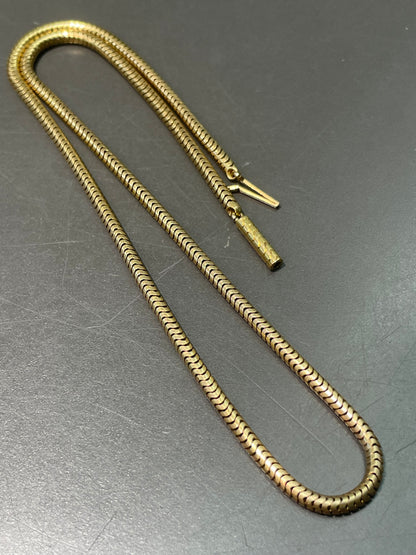 Antique Victorian 14K Yellow Gold Snake Chain Necklace 15.25 inches