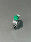 Platinum Emerald Diamond Trilogy Ring