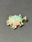 14K Gold Opal Diamond Pendant