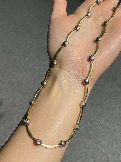 14K Gold 0.53 CTW Diamond Bezel Collier Necklace