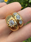 14K Gold Three Stone Gypsy Ring