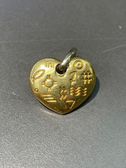 Vintage 18K Yellow Gold Puffy Heart Charm