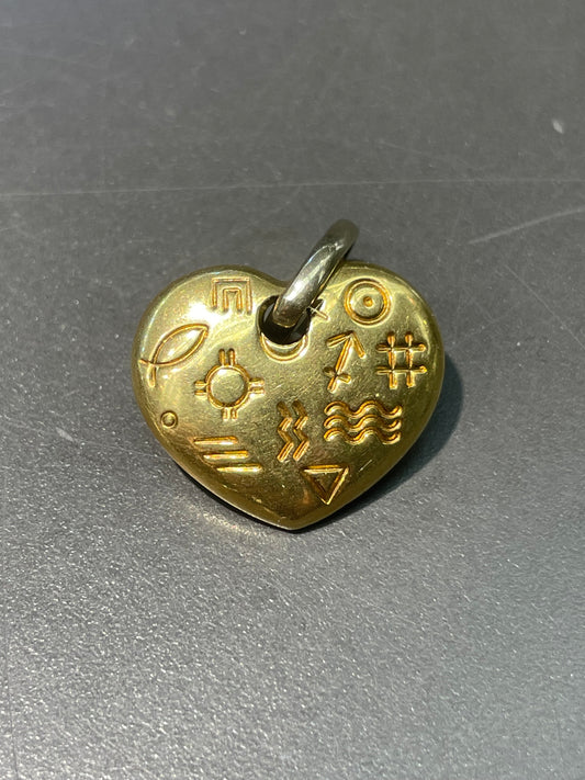 Vintage 18K Yellow Gold Puffy Heart Charm