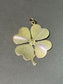 Vintage 14K Gold Large Engine Turned Four Leaf Clover Pendant