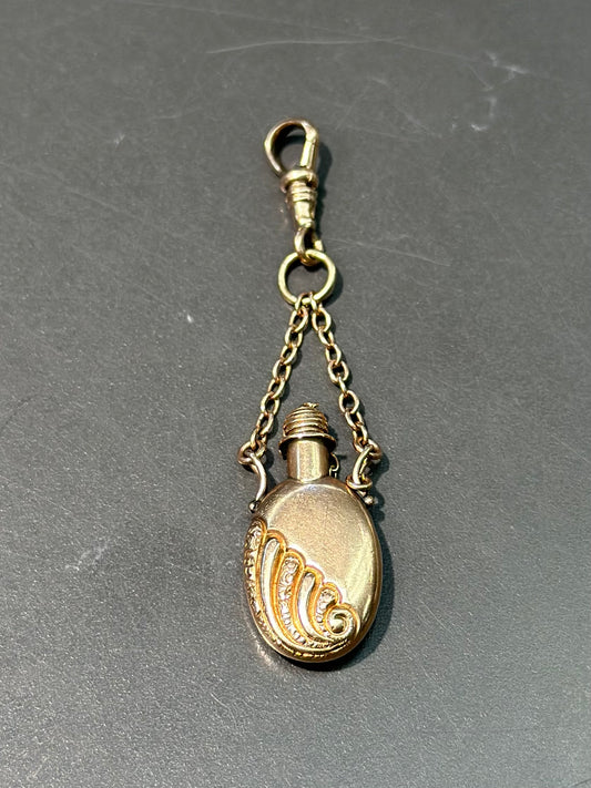 Charme pendentif de bouteille de parfum en or victorien 14 carats