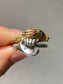Victorian 18K Yellow Gold and Platinum Ruby Diamond Gimmel Hand Ring